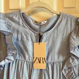 Zara Blue Ruffle Dress